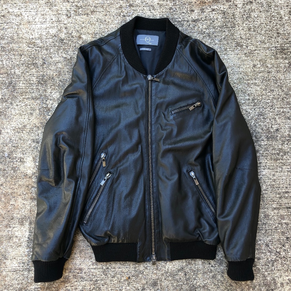 Alexander McQueen Italian Leather Bomber Jacket L